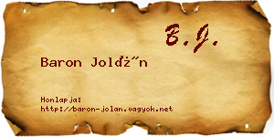 Baron Jolán névjegykártya